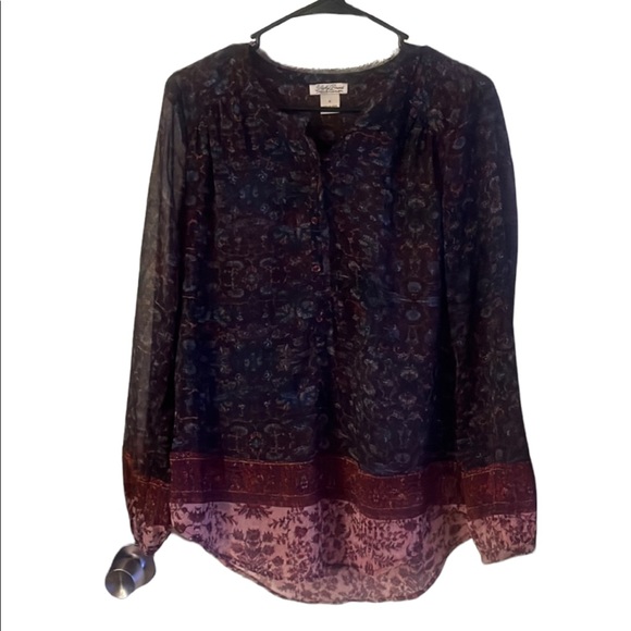 Lucky Brand Tops - Lucky Brand floral sheer top size S